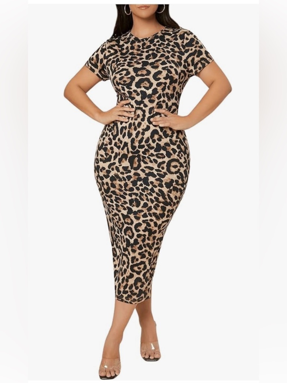 Absolutely ❤️ It !! Leopard Print Shift Stretchy Classic Comfort Dress 2XL  NWT